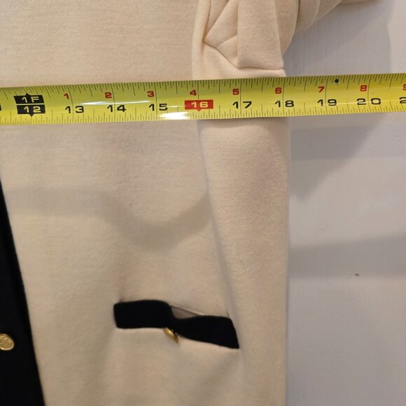 Bleyle Vintage Cream & Black Cardigan Sweater 100% Pure Wool Women's - Picture 10 of 13